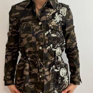 Network Camouflage Jacket with Rhinestones”